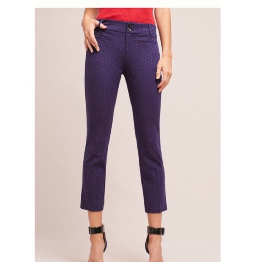 Anthropologie Violet Patterned Cropped Pants